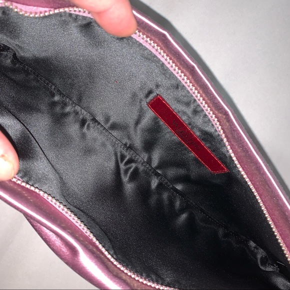 NWOT auth VALENTINO GARAVANI silk zip top CLUTCH rare orchid color BOX/DUST BAG - Picture 6 of 12
